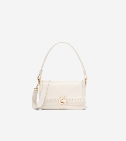 MINI SHOULDER BAG (PERF + SCALLOP) - WHITE