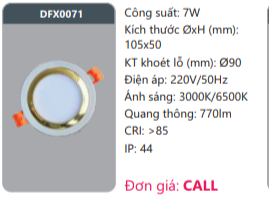 ĐÈN LED ÂM TRẦN DUHAL 7W - DFX0071 / DFX 0071