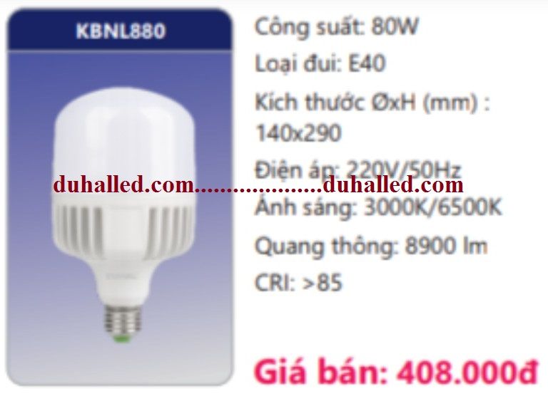  BÓNG ĐÈN LED DUHAL 80W KBNL880 / KBNL 880 