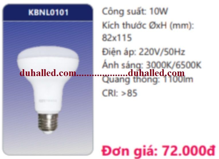  BÓNG ĐÈN LED DUHAL R80 10W KBNL0101 / KBNL 0101 