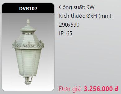 đầu đèn trụ công viên duhal dvr107 9w