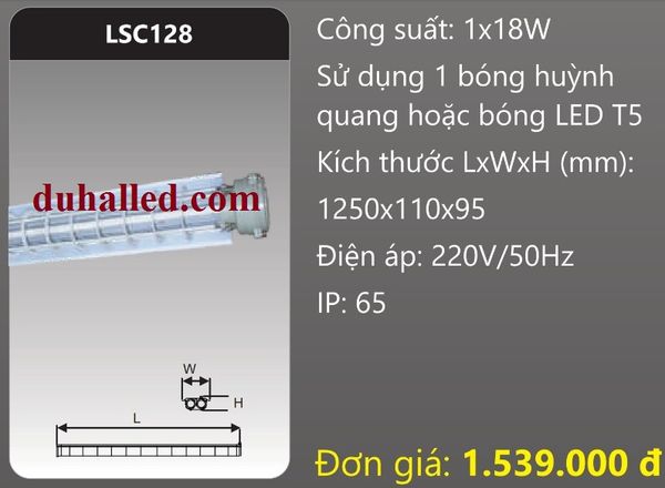  ĐÈN CHỐNG CHÁY NỔ DUHAL 18W LSC128 / LSC 128 