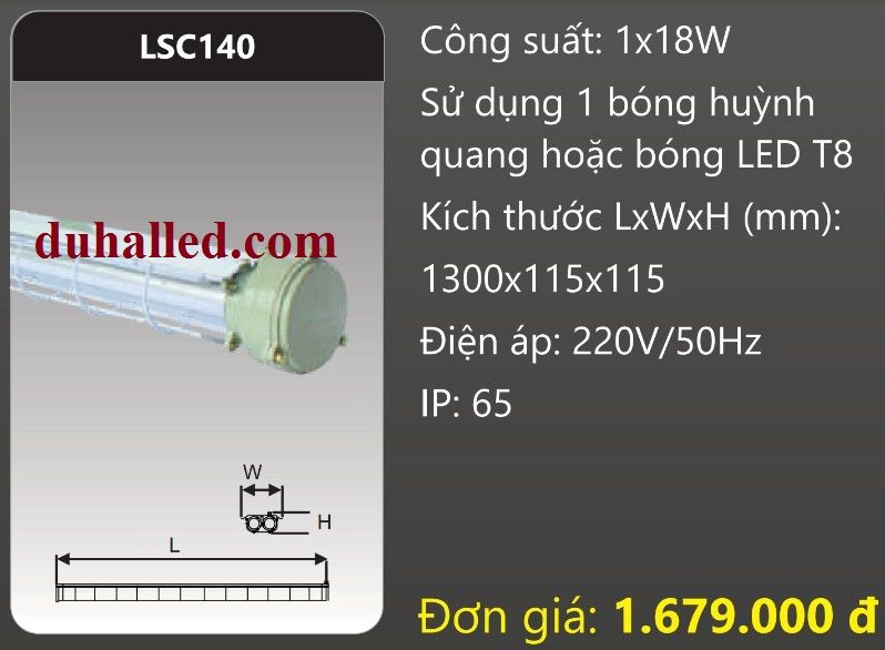 ĐÈN CHỐNG CHÁY NỔ DUHAL 18W LSC140 / LSC 140