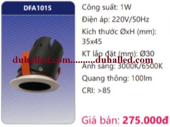 ĐÈN LED ÂM TRẦN CHIẾU ĐIỂM MINI DUHAL 1W DFA1015 / DFA 1015