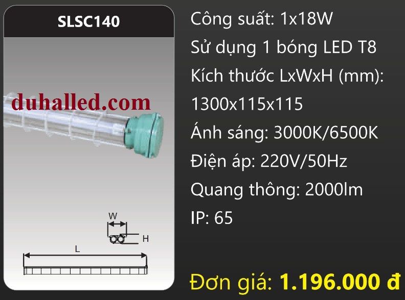 ĐÈN LED CHỐNG CHÁY NỔ DUHAL 18W SLSC140 / SLSC 140