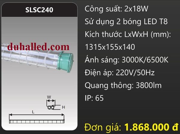  ĐÈN LED CHỐNG CHÁY NỔ  DUHAL 2X18W SLSC240 / SLSC 240 