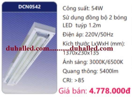 ĐÈN LED CHỐNG NỔ DUHAL 54W 1M2 DCN0542 / DCN0542