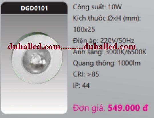 ĐÈN LED GẮN NỔI CHIẾU ĐIỂM DUHAL 10W DGD0101 / DGD 0101