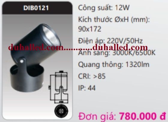  ĐÈN LED GẮN NỔI CHIẾU ĐIỂM DUHAL 12W DIB0121 / DIB0121 