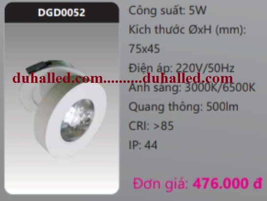  ĐÈN LED GẮN NỔI CHIẾU ĐIỂM DUHAL 5W DGD0052 / DGD 0052 