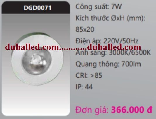 ĐÈN LED GẮN NỔI CHIẾU ĐIỂM DUHAL 7W DGD0071 / DGD 0071