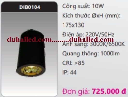 ĐÈN LED GẮN TRẦN NỔI DUHAL 10W DIB0104 / DIB 0104