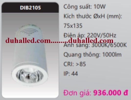  ĐÈN LED GẮN TRẦN NỔI DUHAL 10W DIB2105 / DIB 2105 