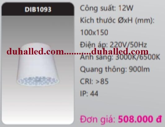  ĐÈN LED GẮN TRẦN NỔI DUHAL 12W DIB1093 / DIB 1093 