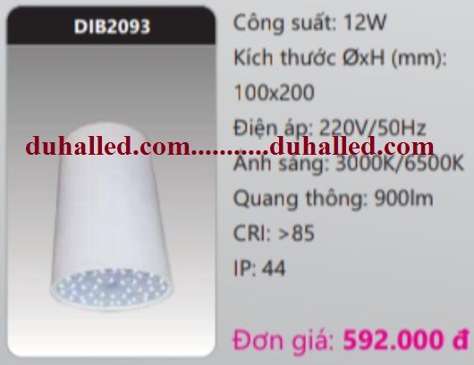 ĐÈN LED GẮN TRẦN NỔI DUHAL 12W DIB2093 / DIB 2093
