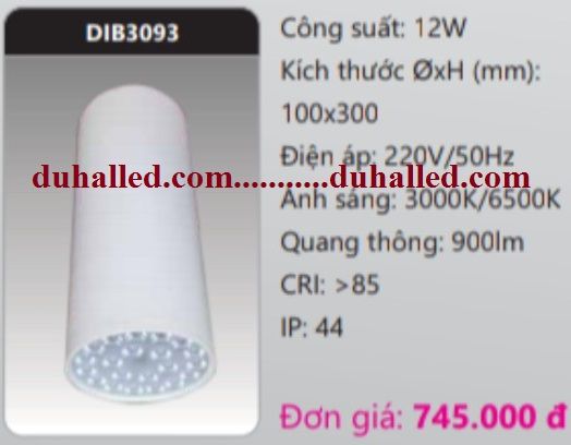  ĐÈN LED GẮN TRẦN NỔI DUHAL 12W DIB3093 / DIB 3093 