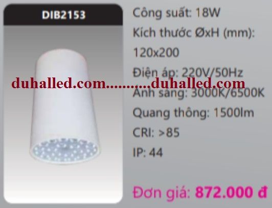  ĐÈN LED GẮN TRẦN NỔI DUHAL 18W DIB2153 / DIB 2153 