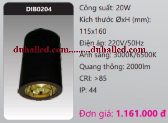  ĐÈN LED GẮN TRẦN NỔI DUHAL 20W DIB0204 / DIB 0204 