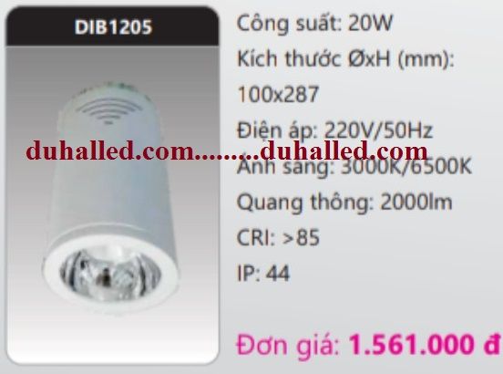 ĐÈN LED GẮN TRẦN NỔI DUHAL 20W DIB1205 / DIB 1205