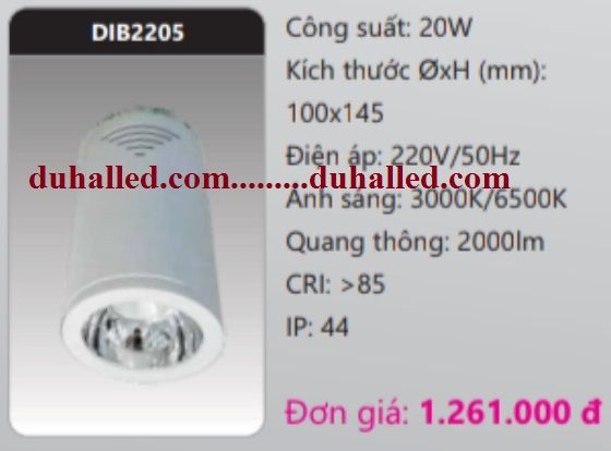  ĐÈN LED GẮN TRẦN NỔI DUHAL 20W DIB2205 / DIB 2205 