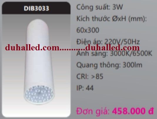 ĐÈN LED GẮN TRẦN NỔI DUHAL 3W DIB3033 / DIB 3033