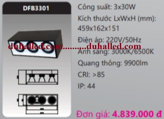  ĐÈN LED GẮN TRẦN NỔI DHAL 3X30W DFB3301 / DFB3301 
