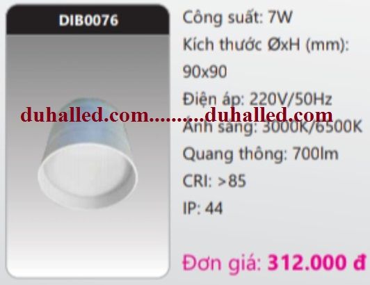ĐÈN LED GẮN TRẦN NỔI DHAL 7W DIB0076 / DIB 0076