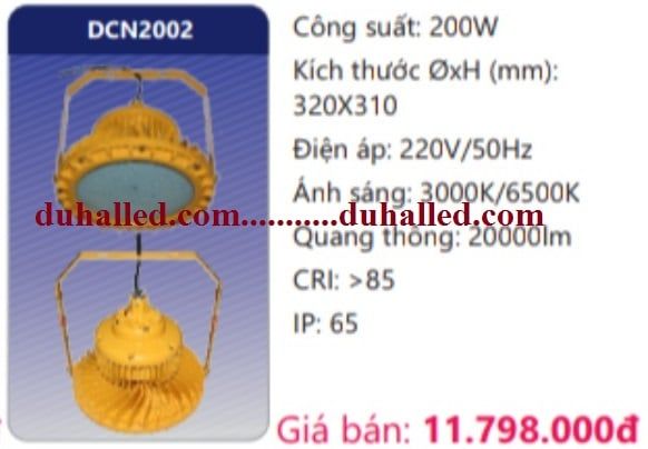  ĐÈN LED NHÀ XƯỞNG CÔNG NGHIỆP CHỐNG NỔ DUHAL 200W DCN2002 / DCN 2002 