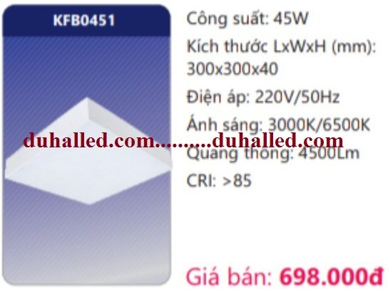 ĐÈN LED ỐP TRẦN ĐẾ NHÔM DUHAL 45W KFB0451 / KFB 0451