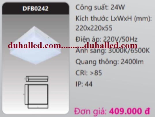  ĐÈN LED ỐP TRẦN DUHAL 24W DFB0242 / DFB 0242 