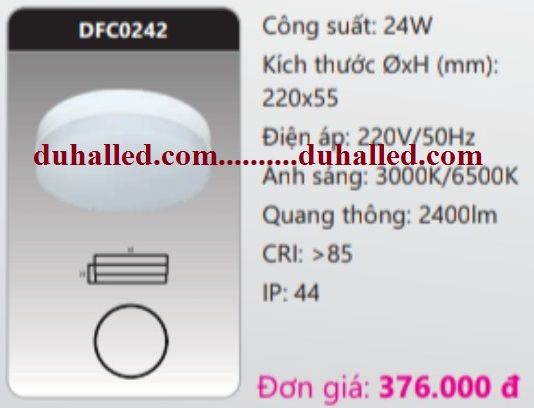  ĐÈN LED ỐP TRẦN DUHAL 24W DFC0242 / DFC 0242 