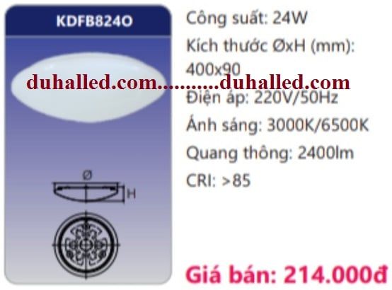  ĐÈN LED ỐP TRẦN NỔI DUHAL 24W KDFB824O / KDFB 824O 