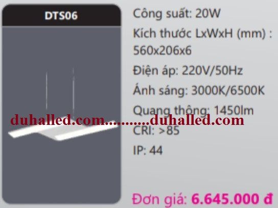 ĐÈN LED THẢ TRẦN TRANG TRÍ DUHAL 20W DTS06 / DTS 06