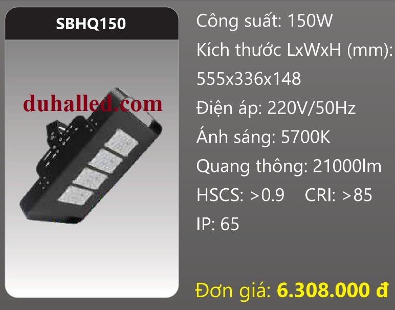  ĐÈN PHA LED BẢNG DUHAL 150W SBHQ150 / SBHQ 150 