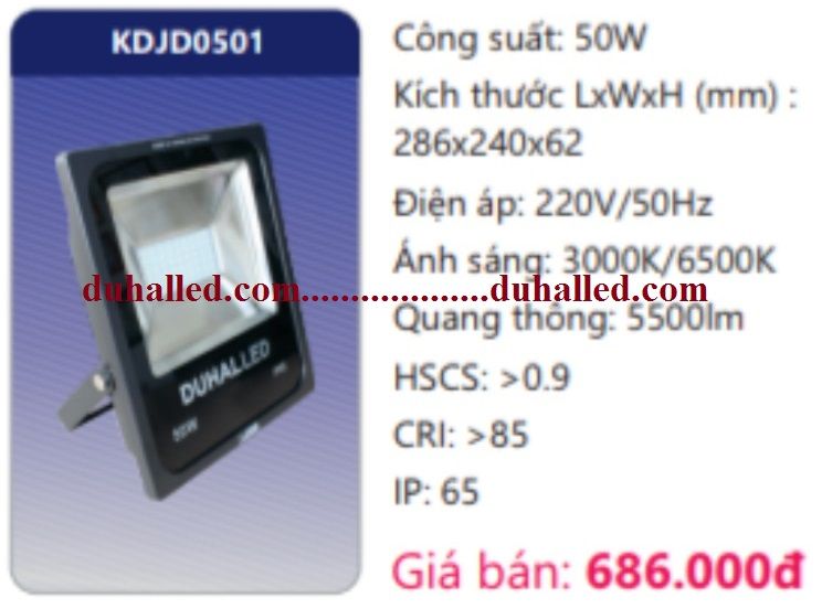 ĐÈN PHA LED DUHAL 50W KDJD0501 / KDJD 0501
