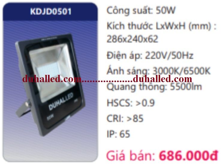  ĐÈN PHA LED DUHAL 50W KDJD0501 / KDJD 0501 