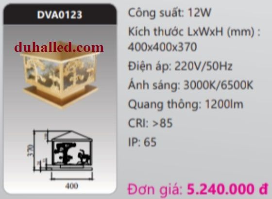  ĐÈN TRỤ CỔNG DUHAL 12W DVA0123 / DVA 0123 