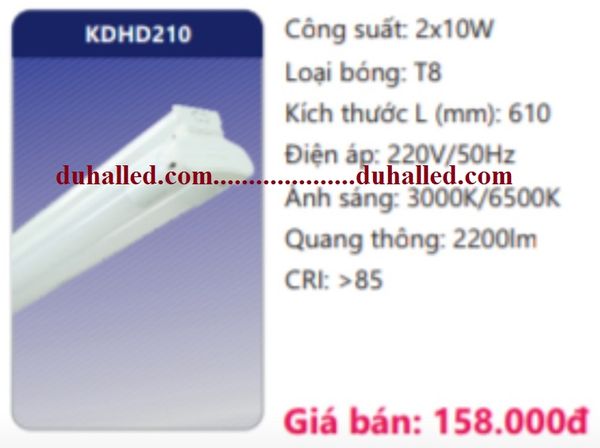  ĐÈN TUÝP LED ĐÔI DUHAL 0,6M (6 TẤC / 0.6M) 2X10W KDHD210 / KDHD 310 