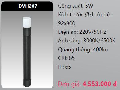  đèn cây sân vườn - đèn trụ sân vườn duhal dvh207 5w 