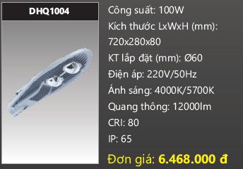  đèn đường led duhal 100w DHQ1004 