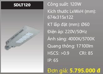 đèn đường led duhal 120w SDLT120 