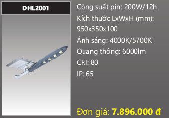 đèn đường năng lượng mặt trời duhal 200w DHL2001