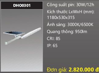 đèn đường năng lượng mặt trời duhal 30w DHO0301