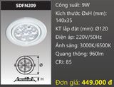  đèn led âm trần xoay chiếu điểm duhal sdfn209 - 9w 