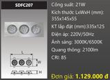  đèn led âm trần xoay chiếu điểm 3x7w duhal sdfc207 - 21w 