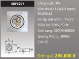  đèn led âm trần xoay chiếu điểm 3w duhal sdfc201 