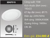  ĐÈN LED ÂM TRẦN DUHAL 15W SDGT515 