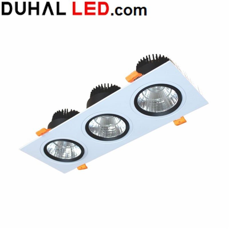 ĐÈN LED DOWNLIGHT VUÔNG CHIẾU ĐIỂM ÂM TRẦN 3X9W DUHAL DFC3091