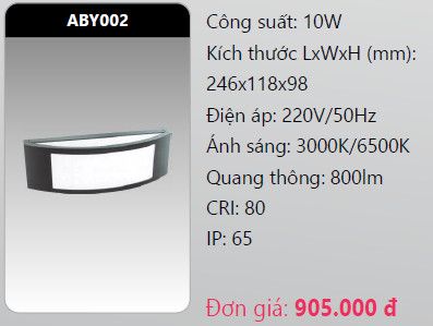  đèn led gắn tường - gắn vách trang trí duhal aby002 