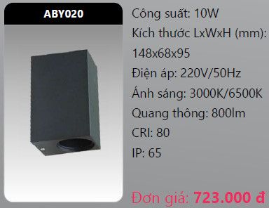  đèn led gắn tường - gắn vách trang trí duhal aby020 led 10w 